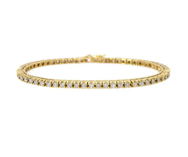 14K Yellow Gold Diamond Tennis Bracelet