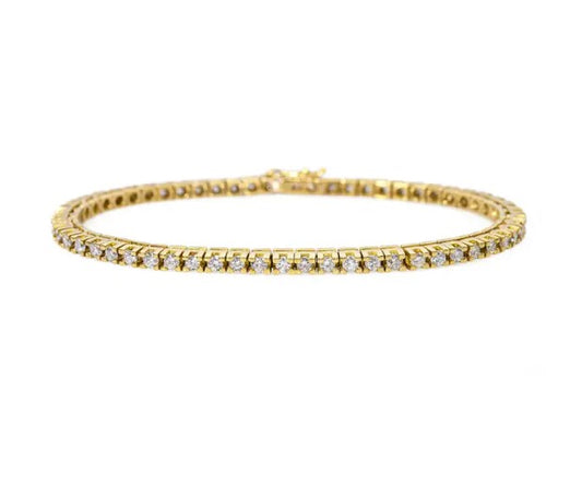 14K Yellow Gold Diamond Tennis Bracelet