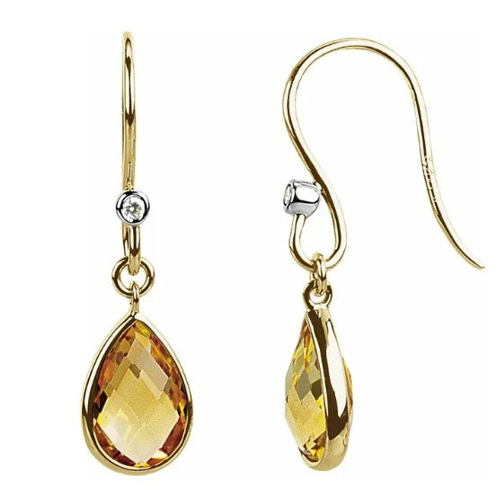 Gold Citrine Dangles