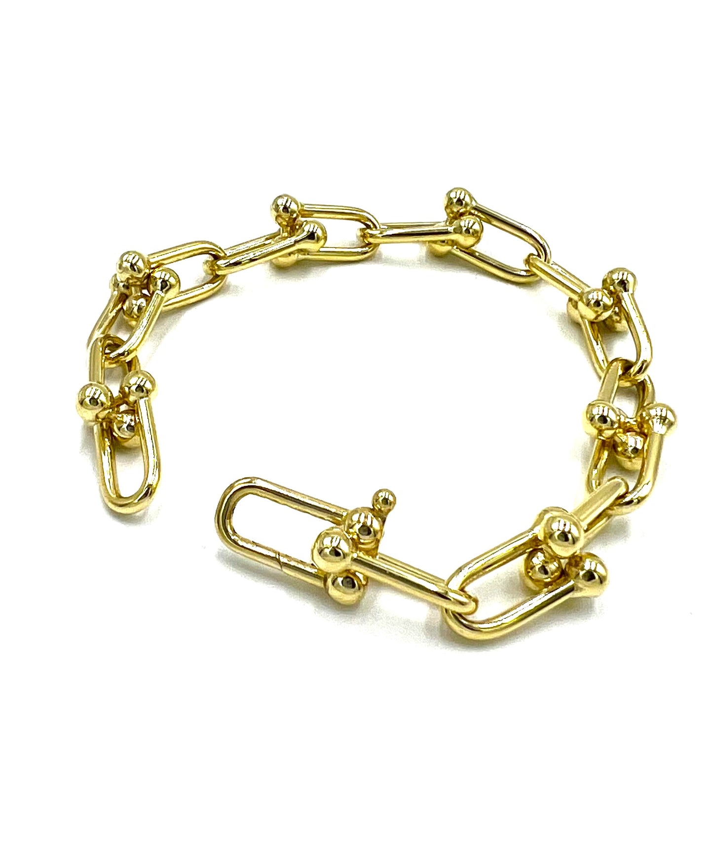 14K Large Bead Link Bracelet