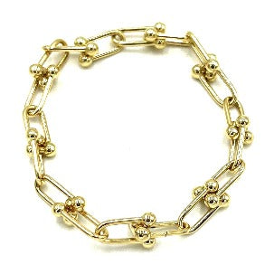 14K Large Bead Link Bracelet