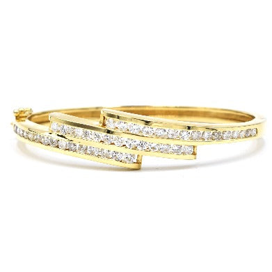 14k gold diamond bangle