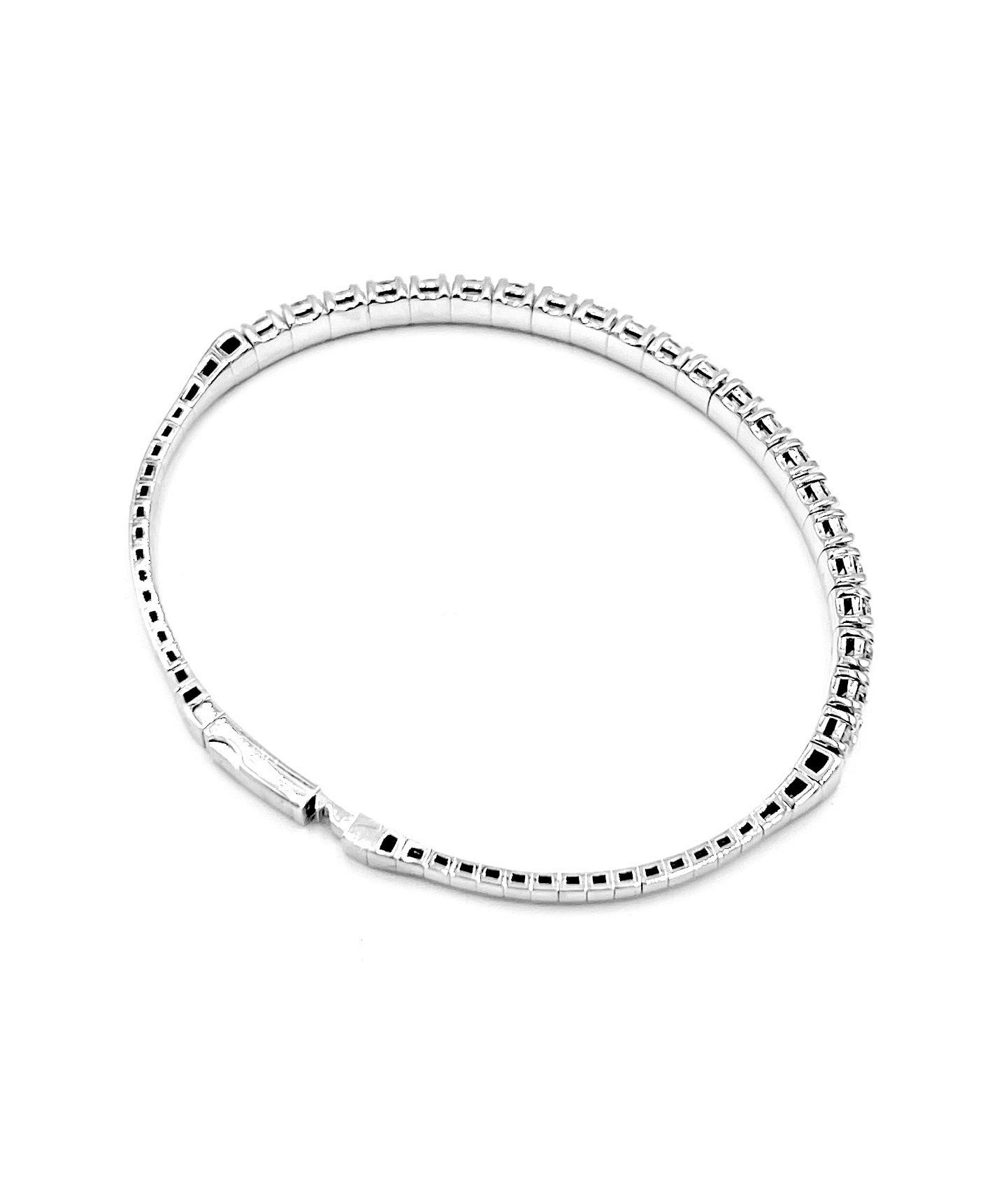 tennis style diamond gold bangle