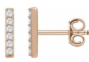 14kr diamond bar earrings