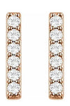 14kr diamond bar earrings