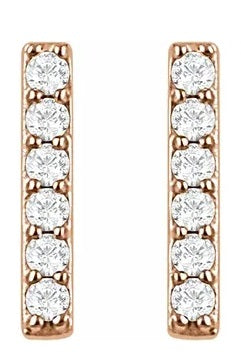 14kr diamond bar earrings