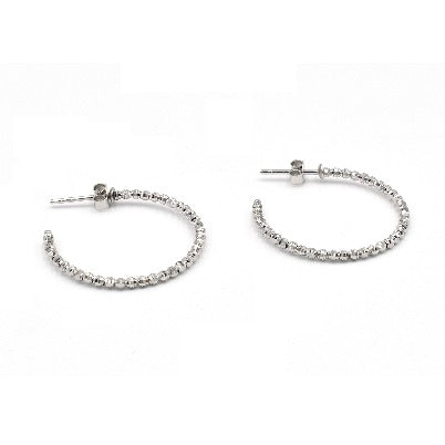 14k diamond cut hoops