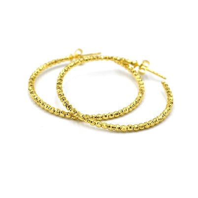 14k bead hoops