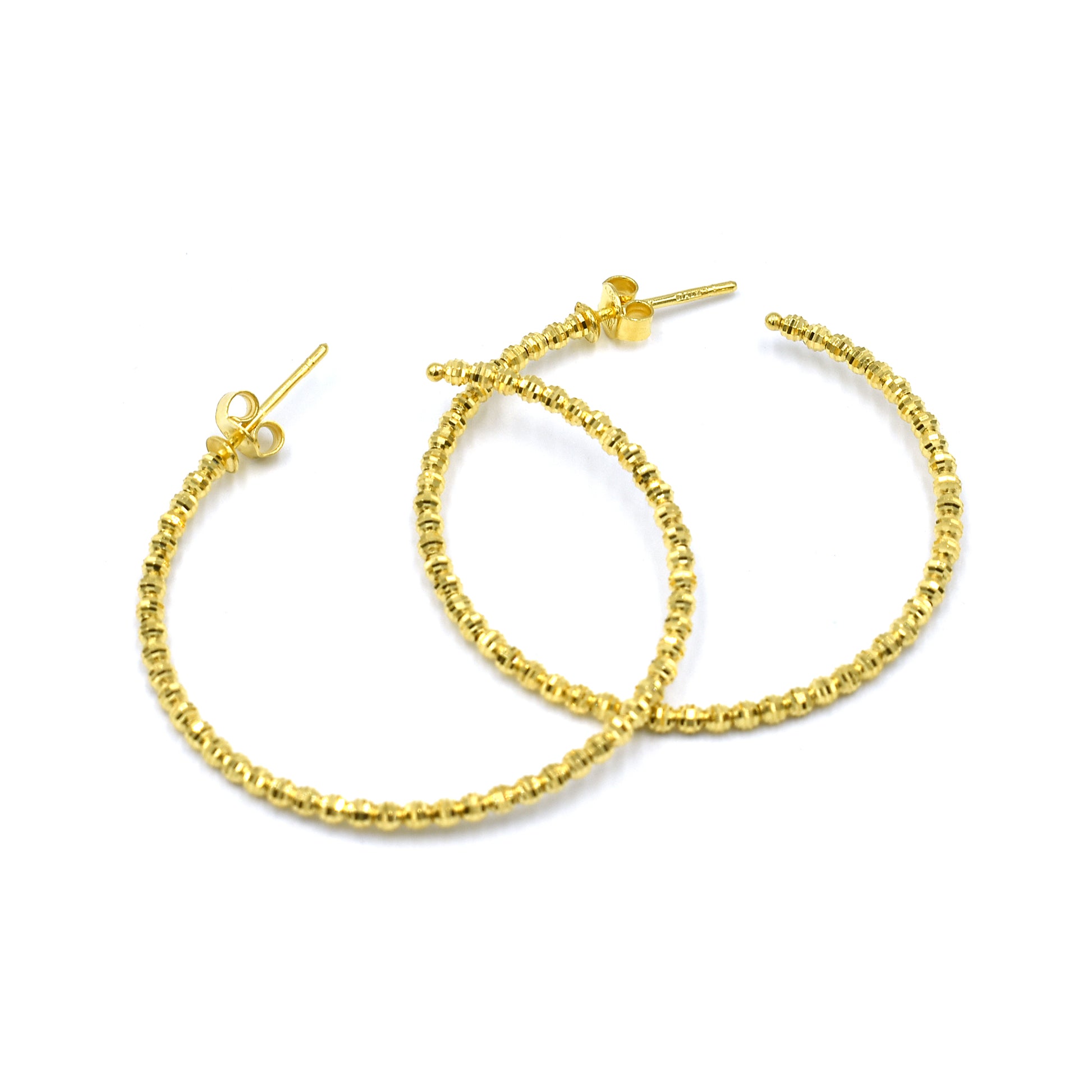 14k bead hoops