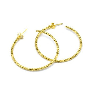 14k large bead hoops