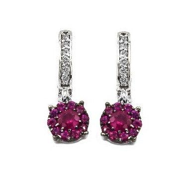 14k ruby diamond dangle