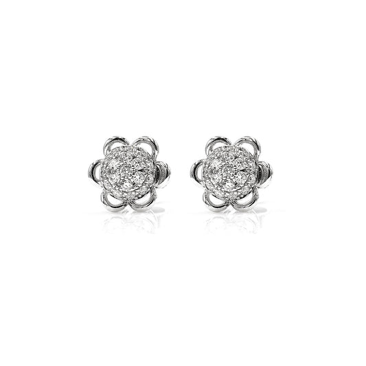 14k flower diamond studs