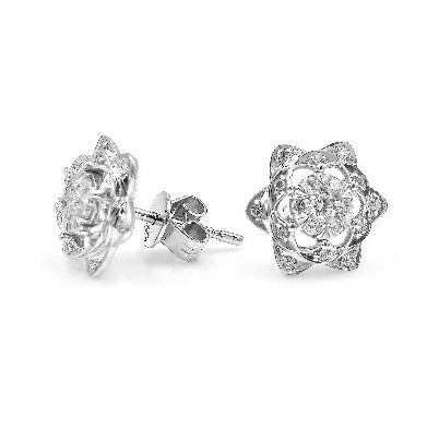 14k star of david diamond studs