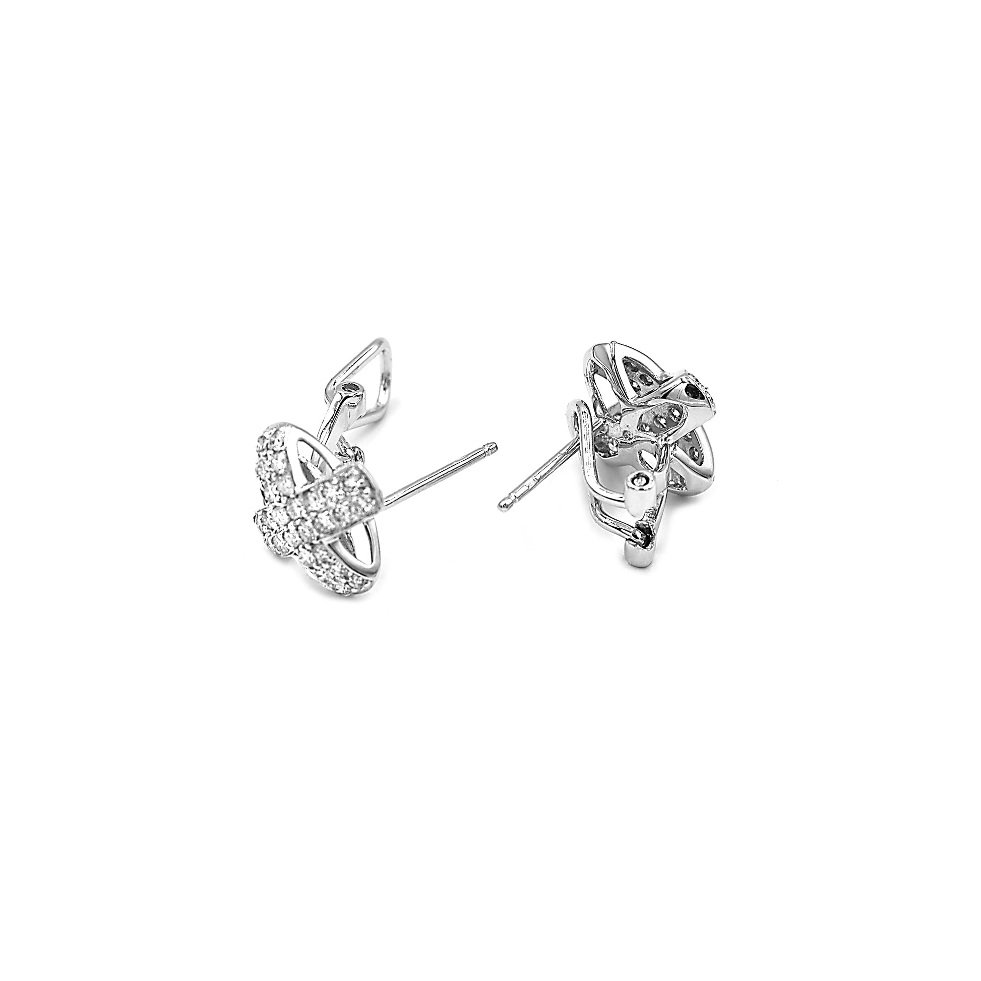 14kw diamond kiss earrings