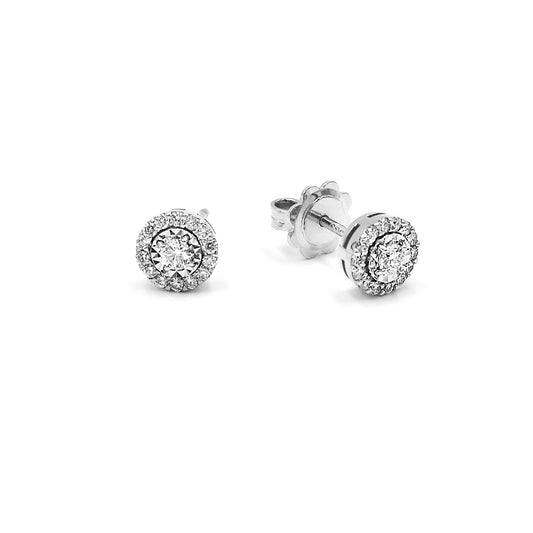 diamond halo studs