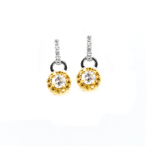 two-tone diamond earrings
