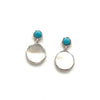 silver turquoise & mother of pearl earrings