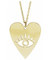 14k yellow evil eye heart 16-18" necklace