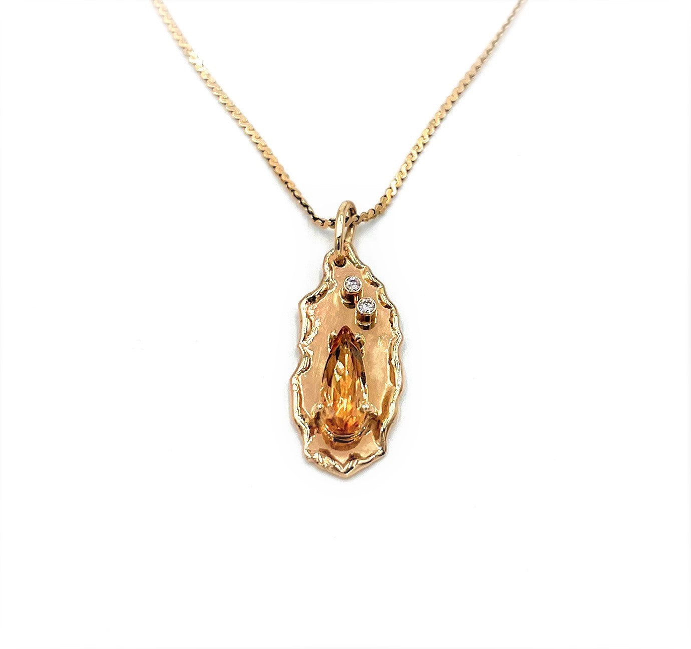 Imperial Topaz & Diamond Pendant