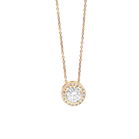 14k moissanite & diamond pendant