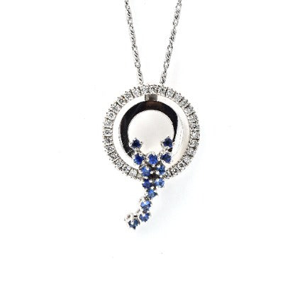 14k diamond and sapphire pendant