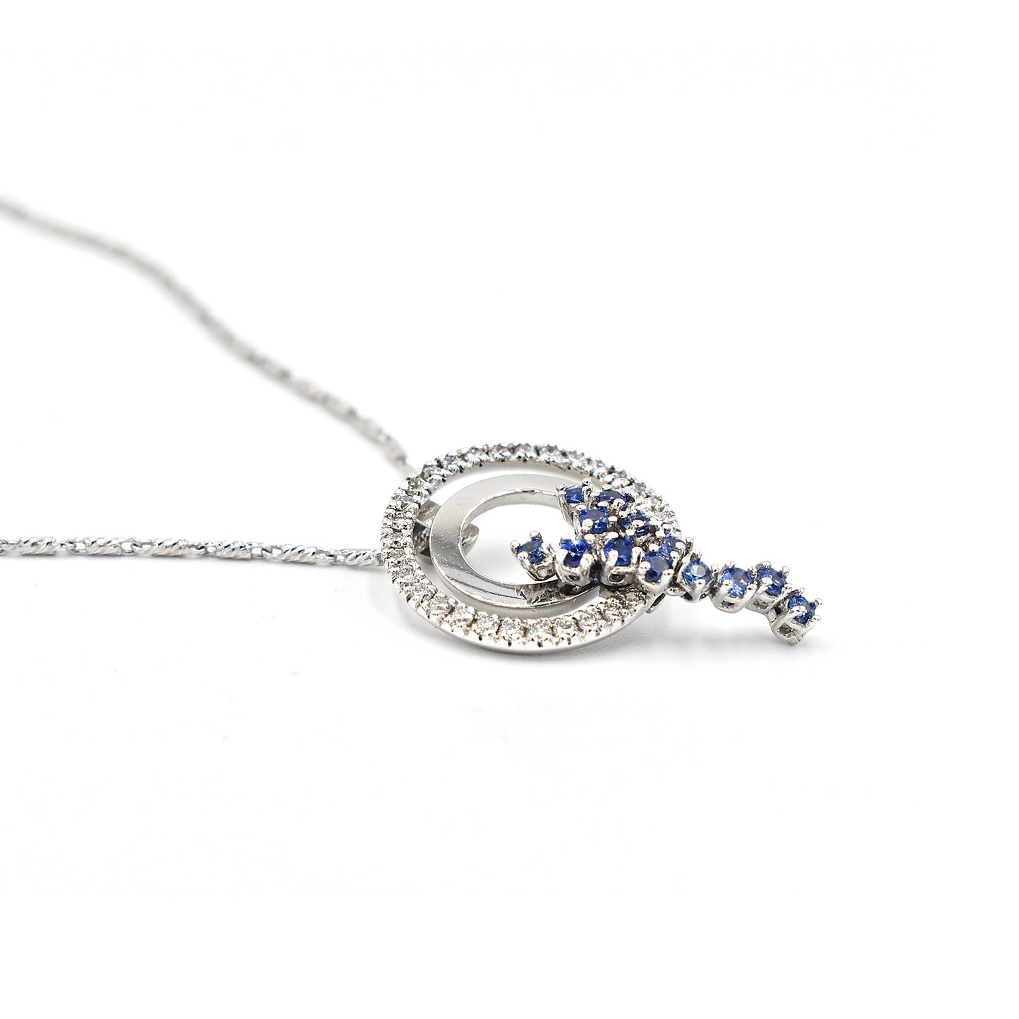 14k diamond and sapphire pendant