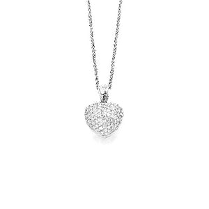 14k diamond heart pendant