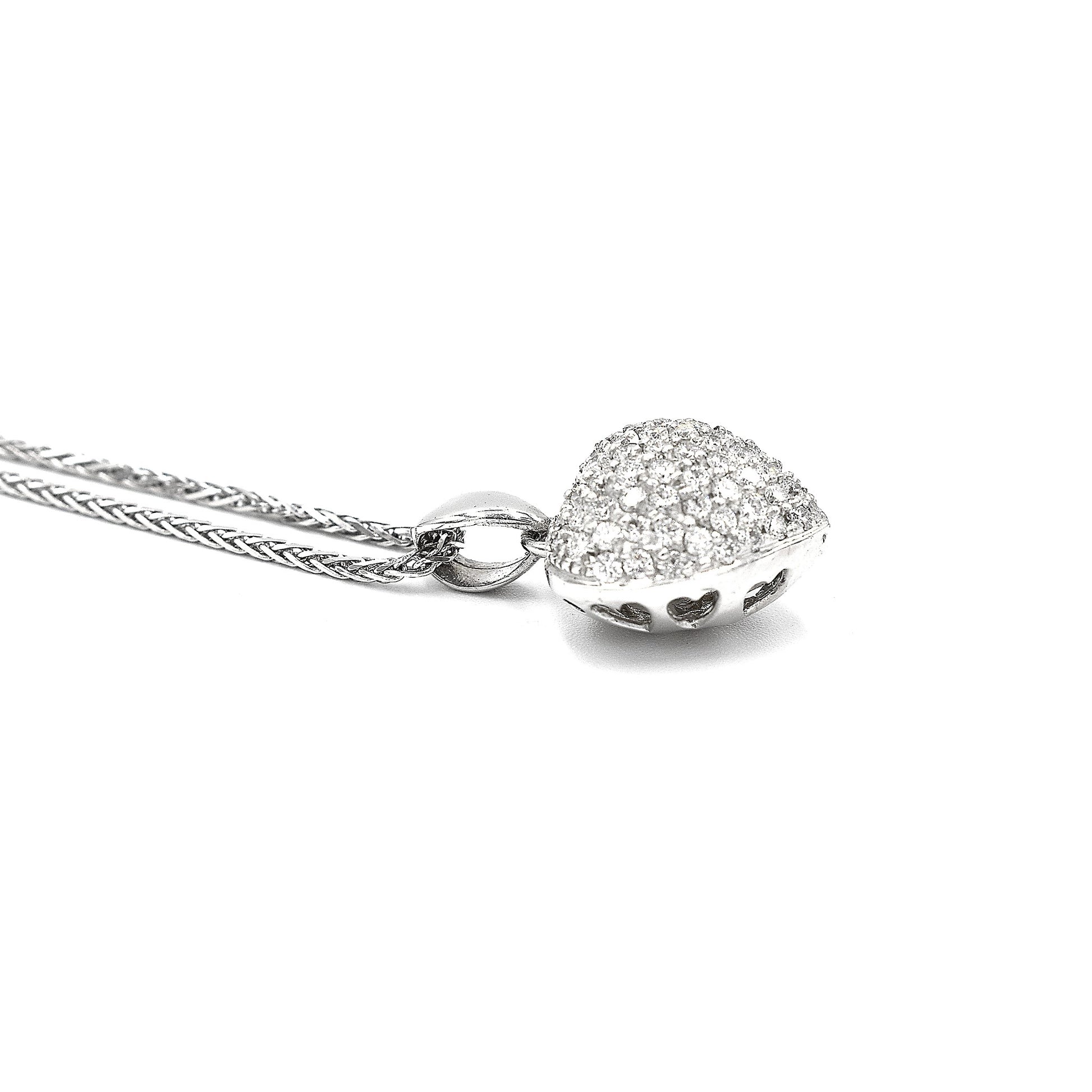 14k diamond heart pendant