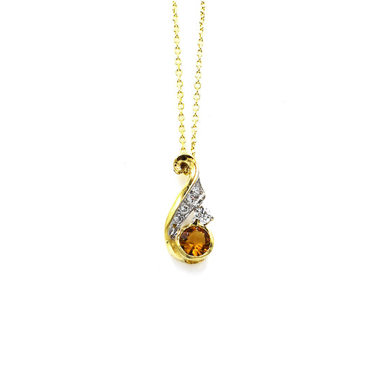 14k yellow gold citrine pendant