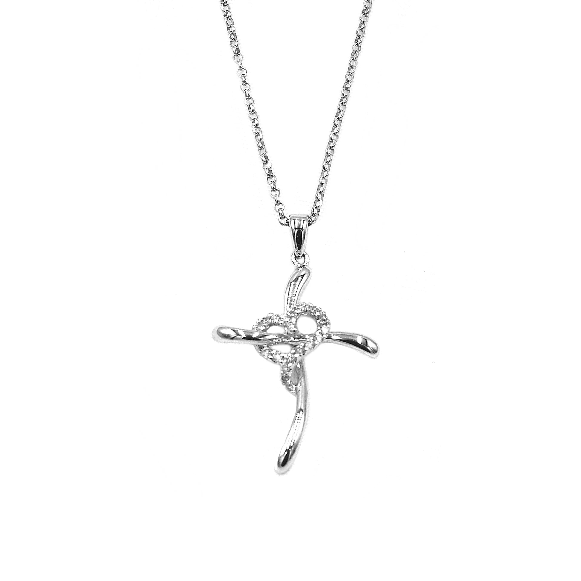 18k white gold cross pendant