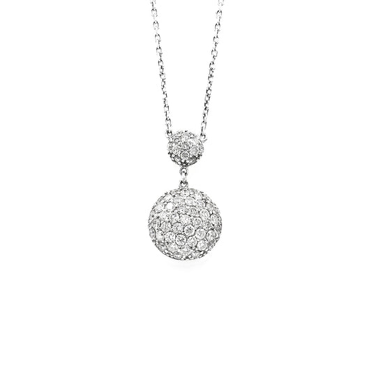 14k white gold diamond pendant