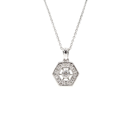 hexagon diamond pendant