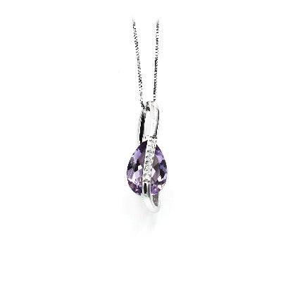 14k amethyst and diamond pendant