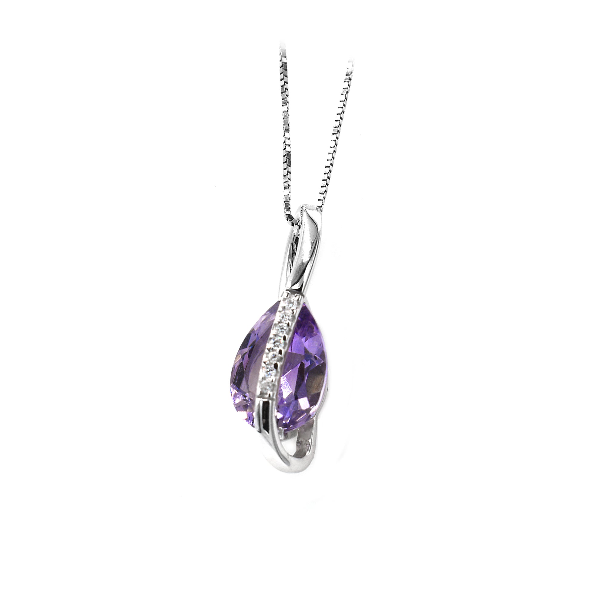 14k amethyst and diamond pendant