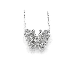 14k butterfly diamond pendant