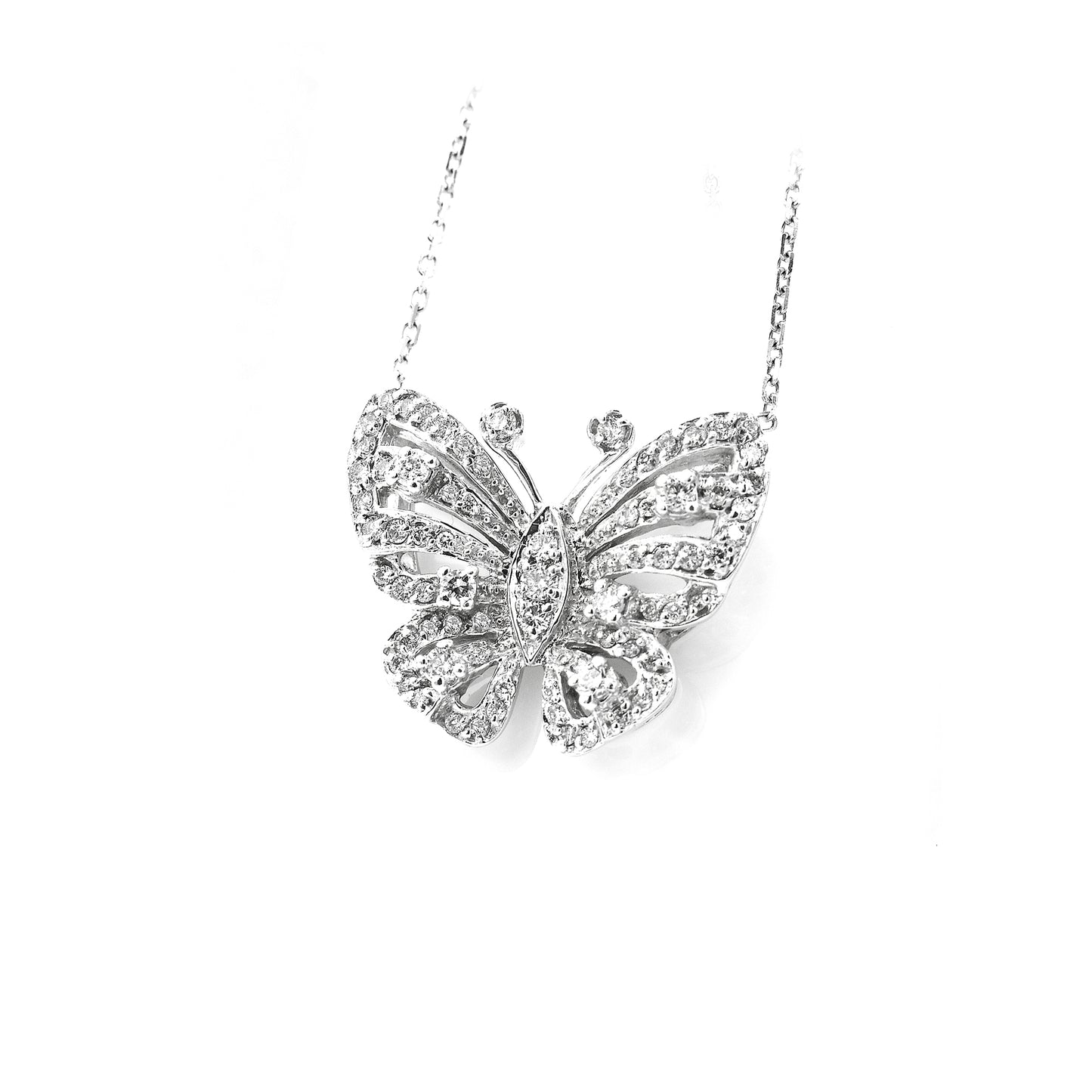 14k butterfly diamond pendant