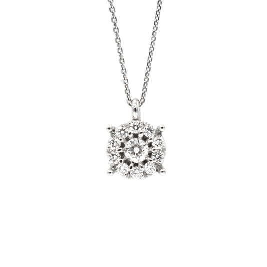 diamond halo pendant