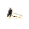 14k natural black diamond ring
