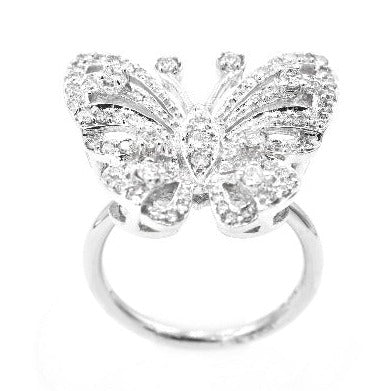 14k butterfly diamond ring