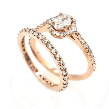 14k rose gold set ring & band