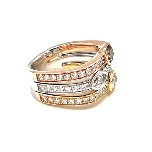 tri-tone diamond band